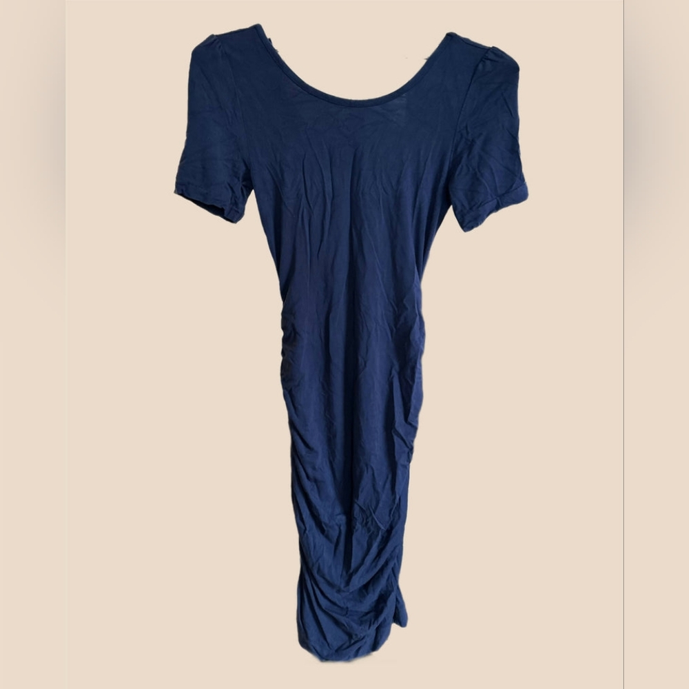 Tart Maternity Short Sleeve Scoop Neck Ruched Dress - Picture 2 of 8